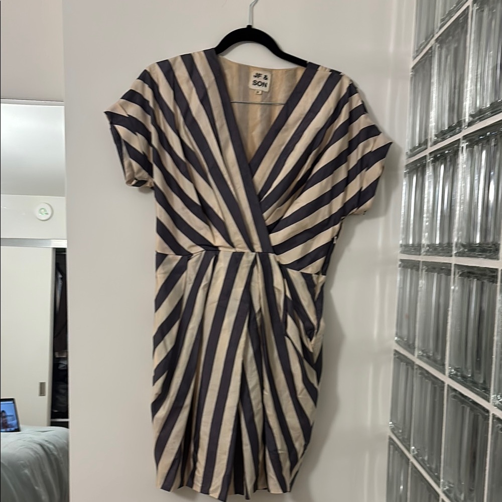 Striped V-Neck Dress